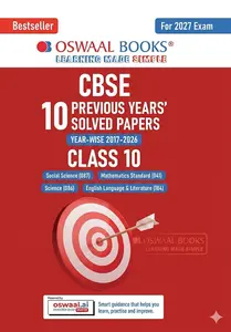 Oswaal CBSE Class 10 Previous Years Solved Papers 2017-2026 | 2027 Exam
