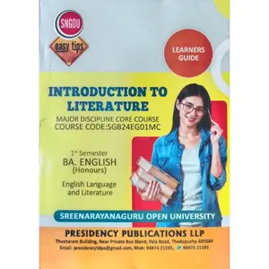 SGOU Introduction To Literature BA English Semester 1 (Honours) | Sree Narayana Guru Open University