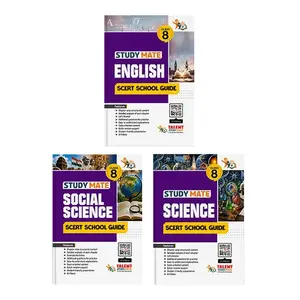 Combo Talent Study Mate Class 8 (English,Social Science,Science) School Guides With New Kerala SCERT Syllabus | Talent Academy