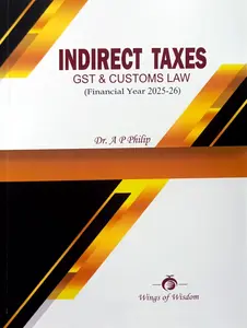 Indirect Taxes GST & Customs Law Financial Year 2025-26 | M.COM 