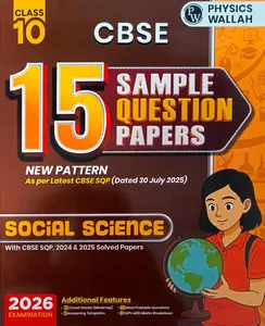 CBSE Class 10  15 Sample Question Papers Social Science | Physics Wallah Publication