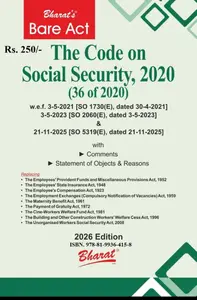 The Code On Social Security,2020 (36 Of 2020) Bare Act 2026/Edition