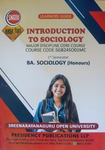 SGOU Introduction To Sociology Ba Sociology Semester 1 | Sree Narayana Guru Open University