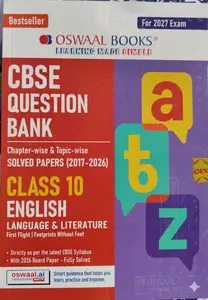 Oswaal CBSE Question Bank Class 10 English 2027 | Solved Papers 2017 - 2026